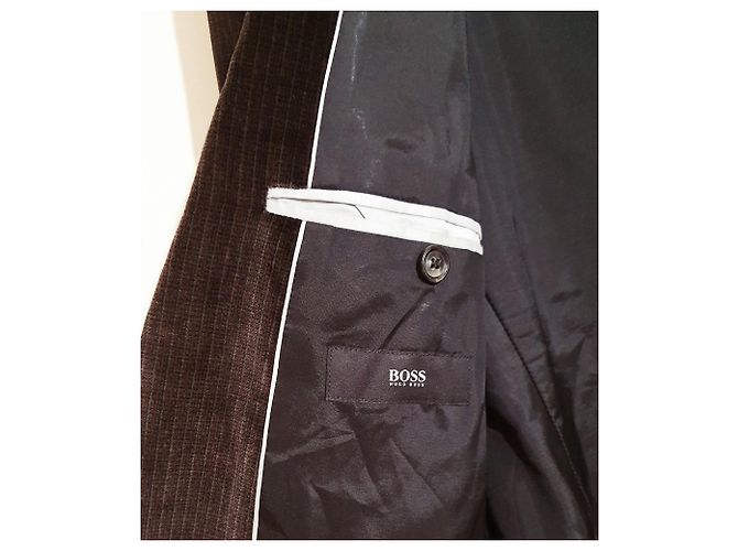 Giacca Blazer Hugo Boss Marrone in Cotone e Modal - vista 3