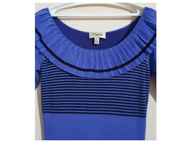 Abito Temperley London in seta cashmere e lana nero blu - vista 2
