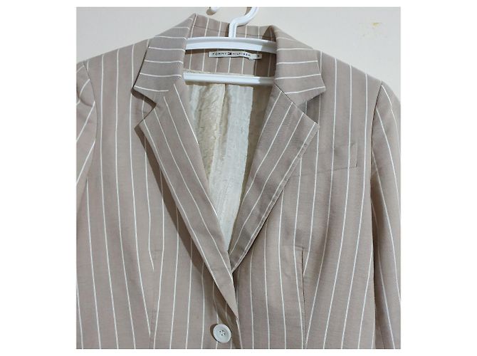 Blazer de algodón a rayas Tommy Hilfiger beige - vista 2