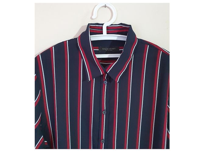 Banana Republic gestreiftes Hemd Polyester L Mehrfarben - Ansicht 2