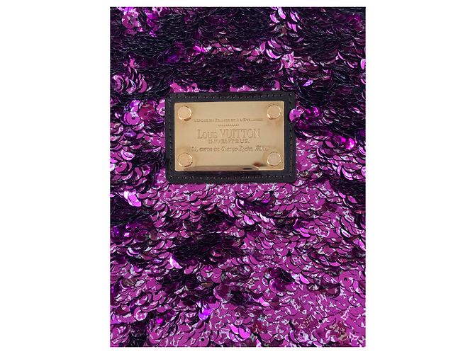 Louis Vuitton Rococo Sequin Clutch Porpora - vista 3