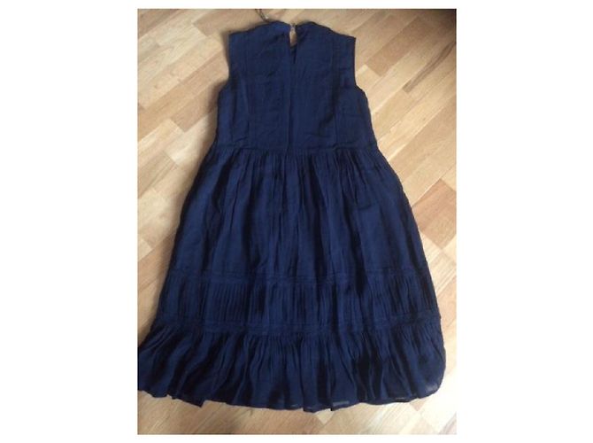 Abito Berenice con volant e ricami Blu navy - vista 2