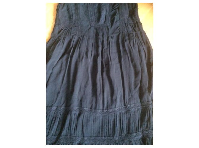 Abito Berenice con volant e ricami Blu navy - vista 4