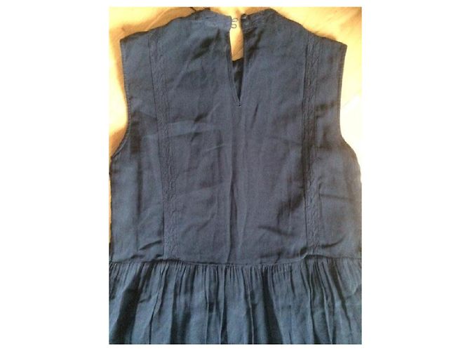 Abito Berenice con volant e ricami Blu navy - vista 5
