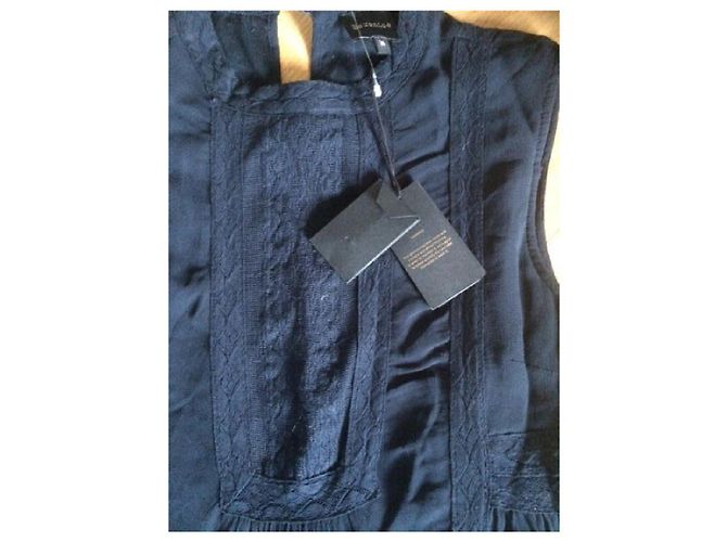 Abito Berenice con volant e ricami Blu navy - vista 6