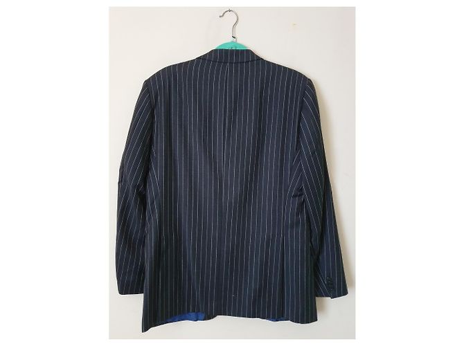 Tommy Hilfiger Gestreifter Blazer Dunkelgrau Wolle Anthrazitgrau - Ansicht 3