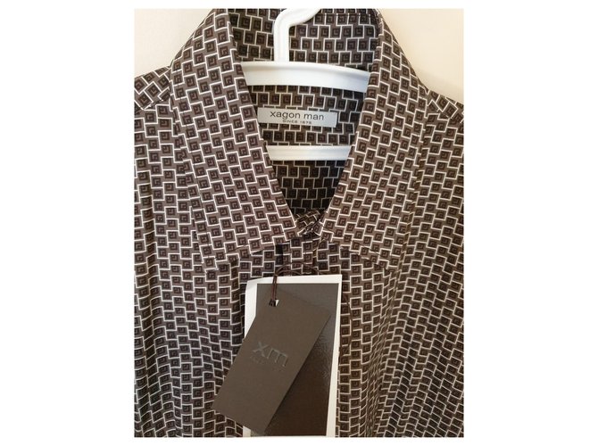 Autre Marque Camicia Xagon Uomo Marrone Cotone Elastan L - vista 2