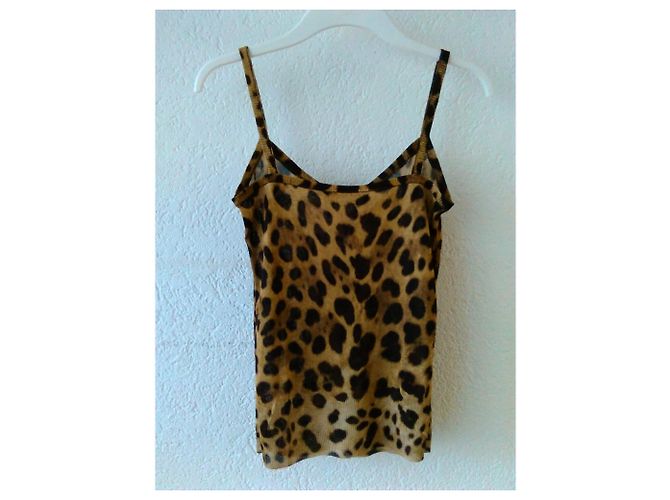 DOLCE & GABBANA Top-Tank de punto en seda Estampado de leopardo - vista 3