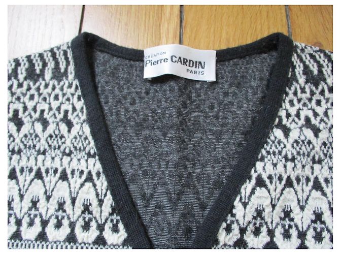 Pierre Cardin Cardin, Jacquardweste N / B, Taille 36. Schwarz - Ansicht 2