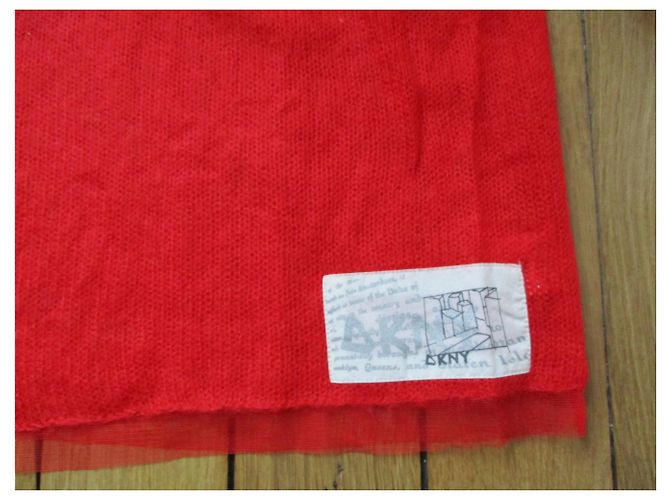 Dkny Maglione in lana e tulle pregiato, taille 38. Rosso - vista 2