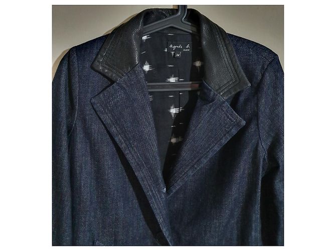 Giacca lunga in denim Agnès b. blu in cotone - vista 2