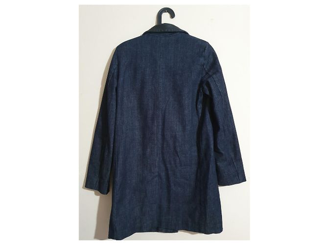 Giacca lunga in denim Agnès b. blu in cotone - vista 3