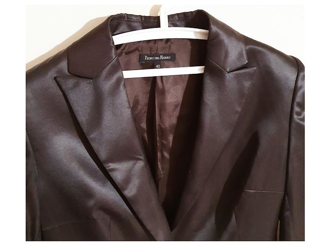 Autre Marque Blazer Pedro Del Hierro Marrone Seta e Viscosa - vista 4