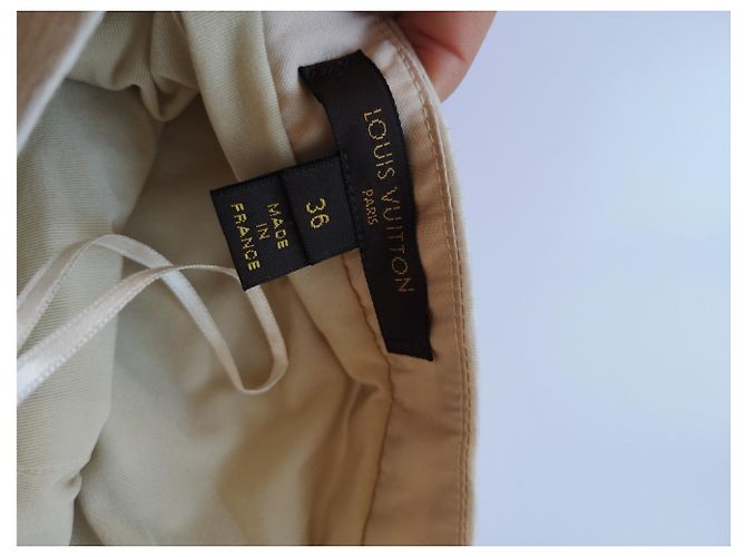 Montsouris Falda Louis Vuitton de lentejuelas beige de algodón talla 36 - vista 4