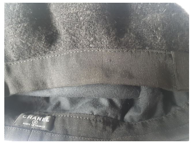 Boina Chanel Negro Gris antracita - vista 5