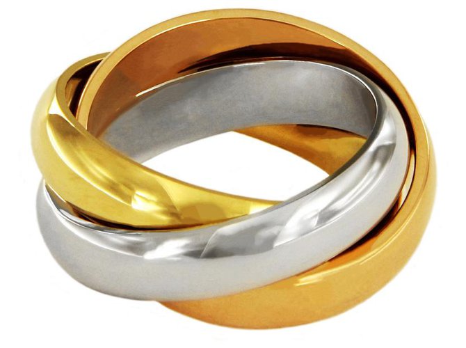 Love Cartier Classic Trinity Ring Pink Weiß Gelb - Ansicht 2