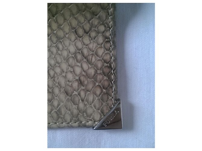Cartera Furla de Piel Efecto Cocodrilo Marrón Beige Castaño - vista 3