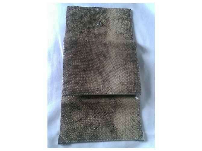 Cartera Furla de Piel Efecto Cocodrilo Marrón Beige Castaño - vista 4