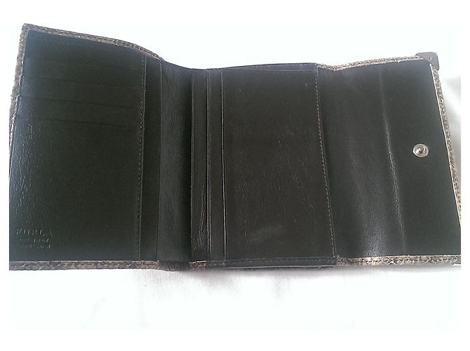 Cartera Furla de Piel Efecto Cocodrilo Marrón Beige Castaño - vista 7