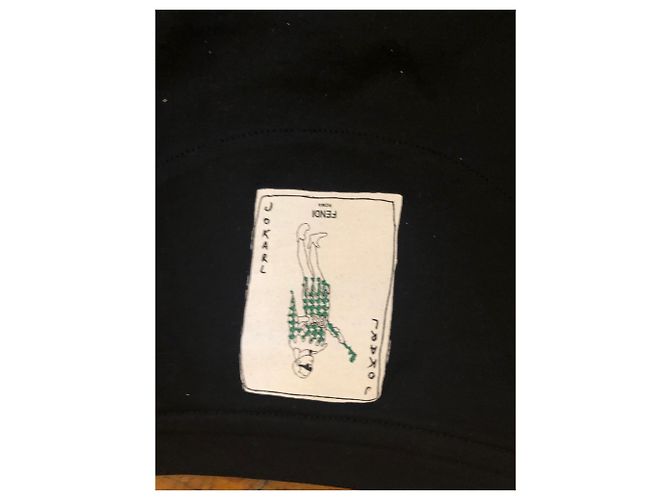 Maglietta Fendi Joker nera in cotone - vista 4