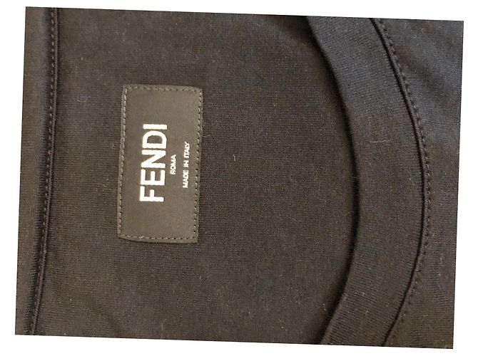 Maglietta Fendi Joker nera in cotone - vista 6