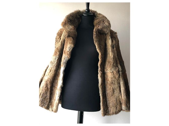 Autre Marque Abrigo de piel real echter pelz Beige Marrón claro - vista 10