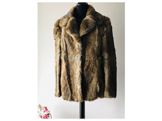 Autre Marque Abrigo de piel real echter pelz Beige Marrón claro - vista 3