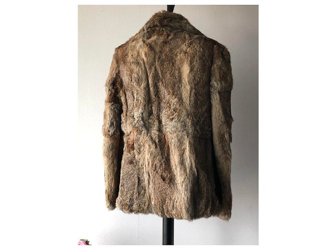 Autre Marque Abrigo de piel real echter pelz Beige Marrón claro - vista 4
