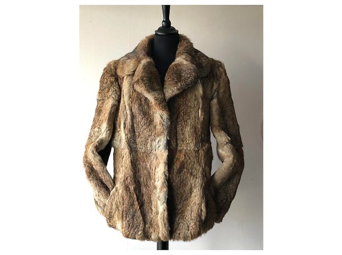 Autre Marque Abrigo de piel real echter pelz Beige Marrón claro - vista 6