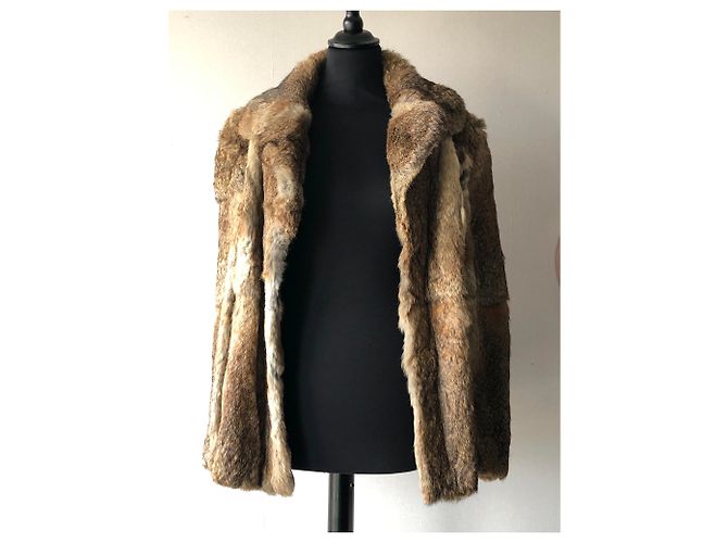 Autre Marque Abrigo de piel real echter pelz Beige Marrón claro - vista 7