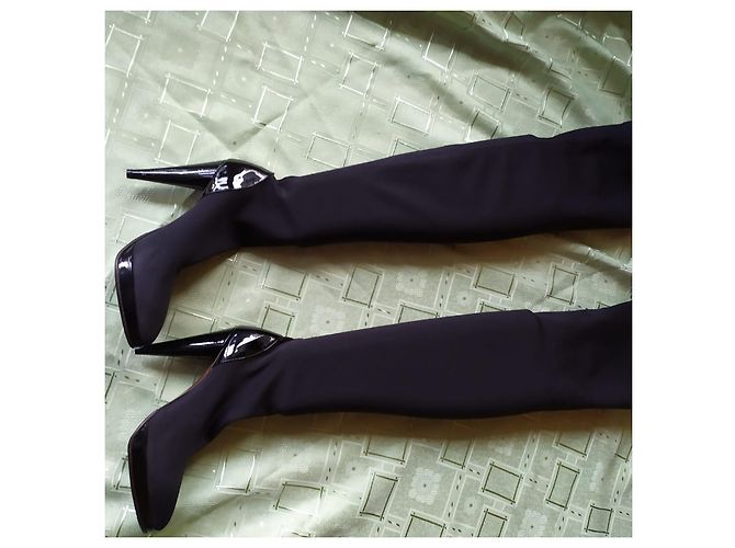 Botas Walter Steiger Negras de Caña Alta Stiletto Negro - vista 6