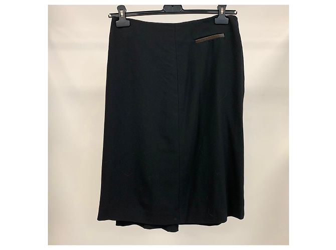 Falda de crepe de lana negra Salvatore Ferragamo Negro - vista 3