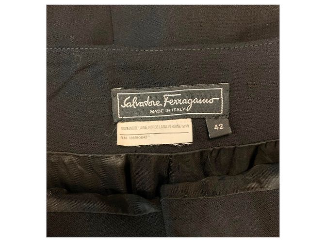 Falda de crepe de lana negra Salvatore Ferragamo Negro - vista 4