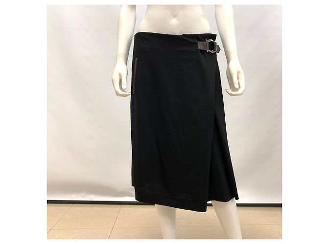 Falda de crepe de lana negra Salvatore Ferragamo Negro - vista 5