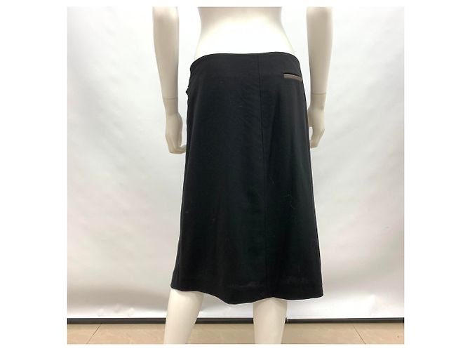 Falda de crepe de lana negra Salvatore Ferragamo Negro - vista 6