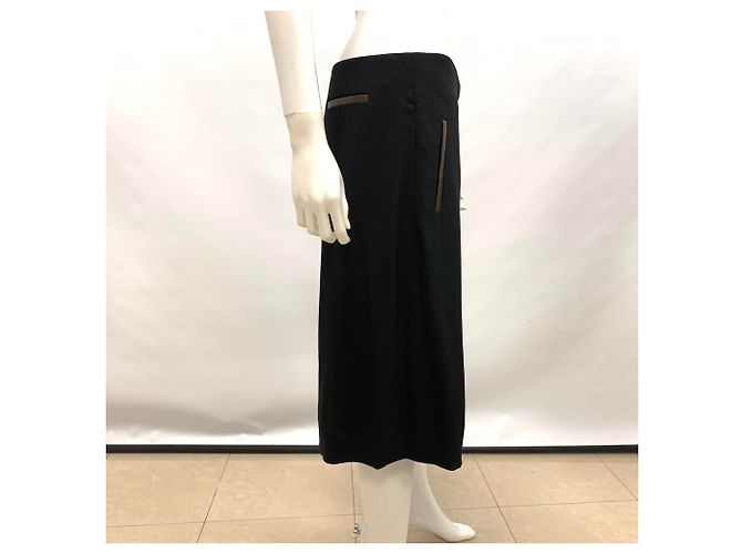 Falda de crepe de lana negra Salvatore Ferragamo Negro - vista 7