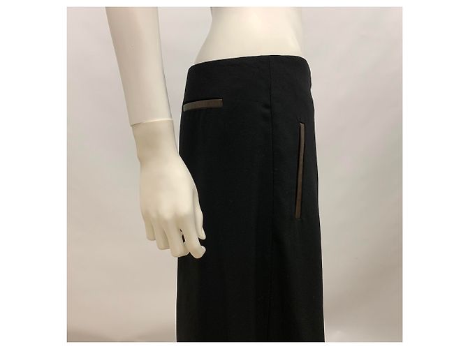 Falda de crepe de lana negra Salvatore Ferragamo Negro - vista 8