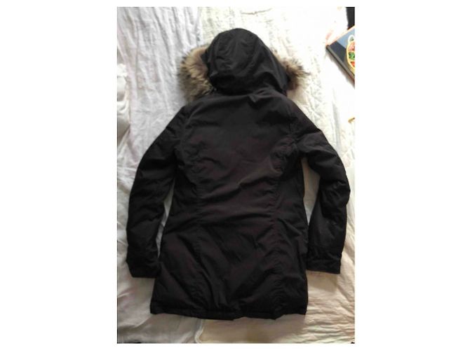 Parka marrón Woolrich con capucha de piel Castaño - vista 3