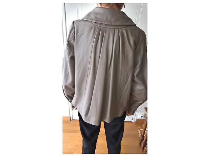 Autre Marque Ernest Jacke Lederjacke Taupe - Ansicht 5
