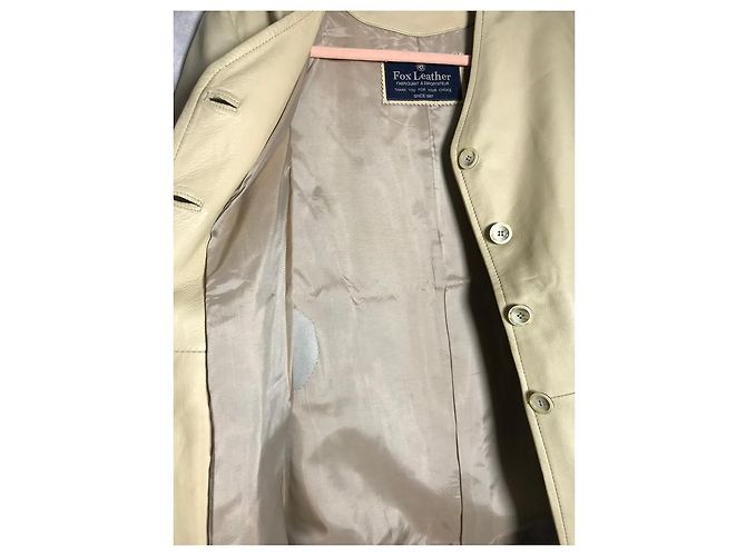 Autre Marque Chaqueta de cuero beige para mujer - vista 9