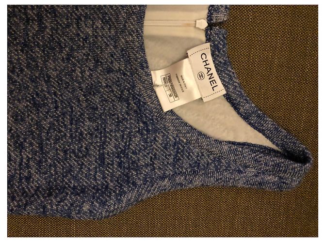 Chanel Mono mameluco de tweed de punto Azul - vista 4
