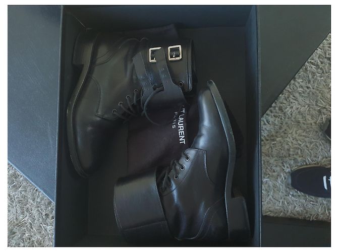 Stivaletti Saint Laurent Paty in pelle nera Nero - vista 2