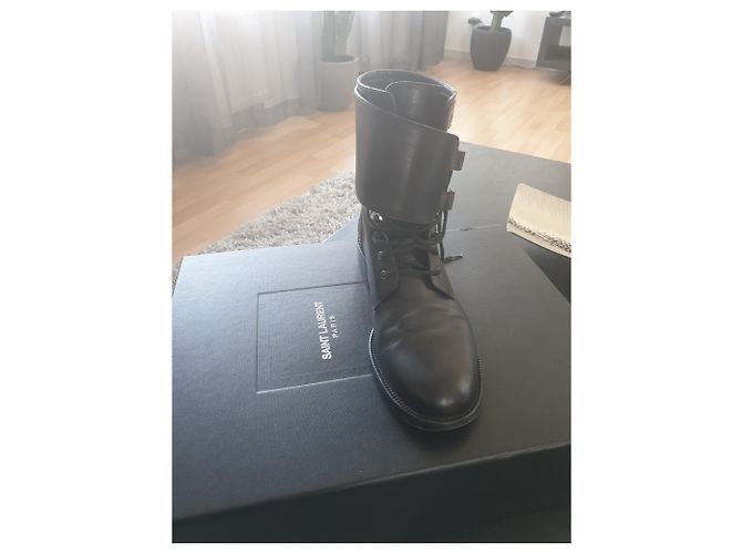 Stivaletti Saint Laurent Paty in pelle nera Nero - vista 3
