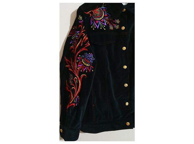 Giacca Bob Mackie Ricamata Nera Multicolore Nero - vista 3