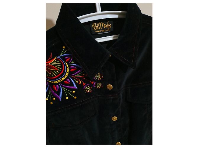 Giacca Bob Mackie Ricamata Nera Multicolore Nero - vista 4