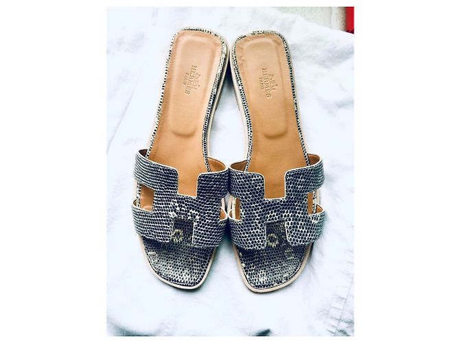 Hermès Oran Lizard Ombre Grigio - vista 5