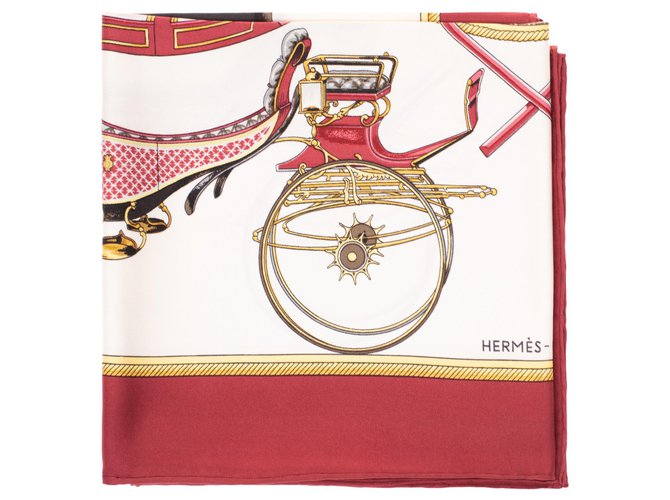 Carré Hermès 90 en twill de soie "les voitures à transformations" en
