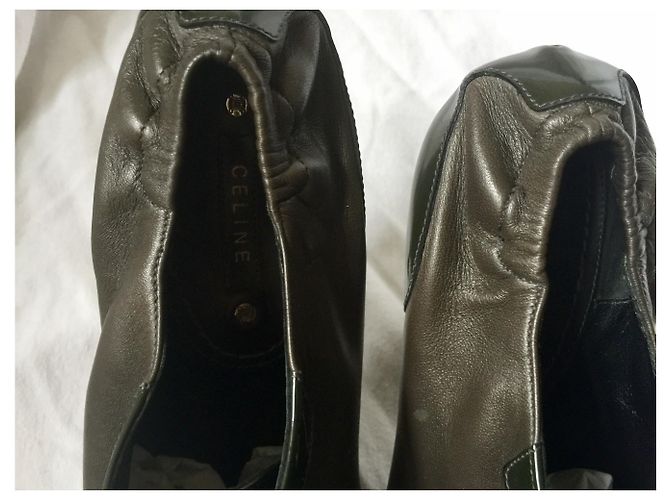 Céline Stivaletti in pelle e vernice Taupe - vista 8