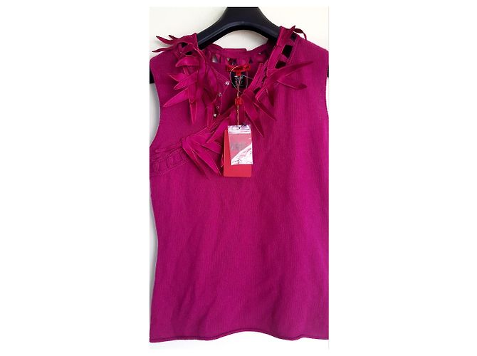 Viviane Tam Kaschmir Seide Woll Set Fuchsia Fuschia - Ansicht 2