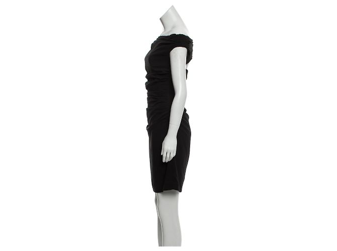 Mini abito nero senza maniche Helmut Lang con dettagli arricciati - vista 2